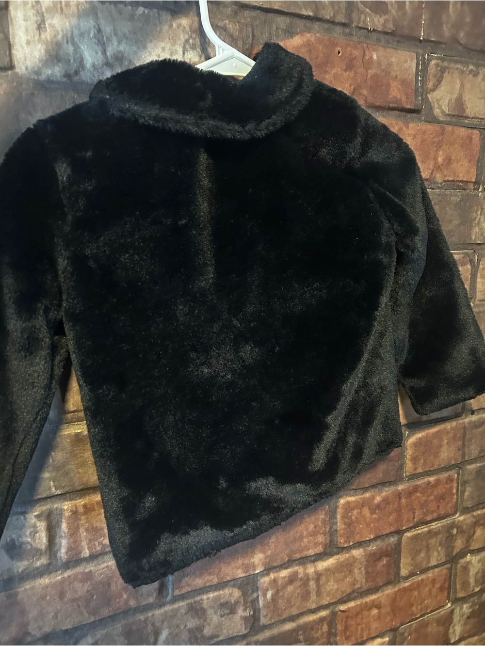 wonder nation Black Faux Fur Peacoat for Kids - Picture 2 of 3
